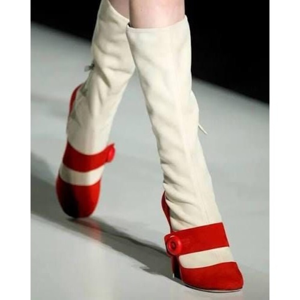 FW 2011 Prada Mary Jane illusion boots size 38 - Picture 15 of 16
